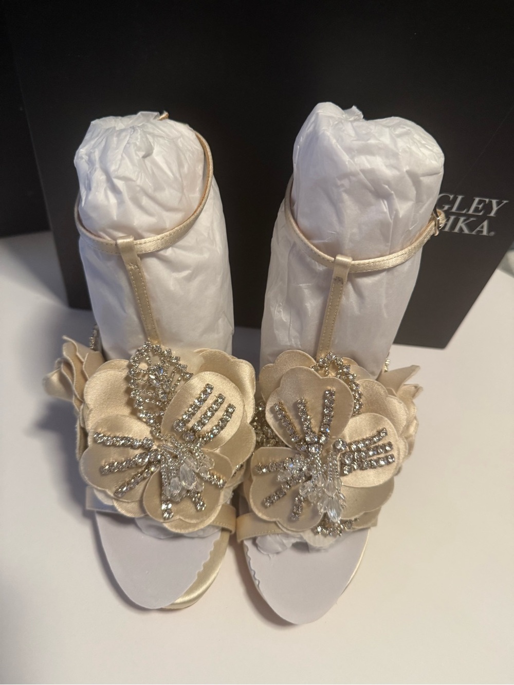 Badgley Mischka high heels (ivory satin)